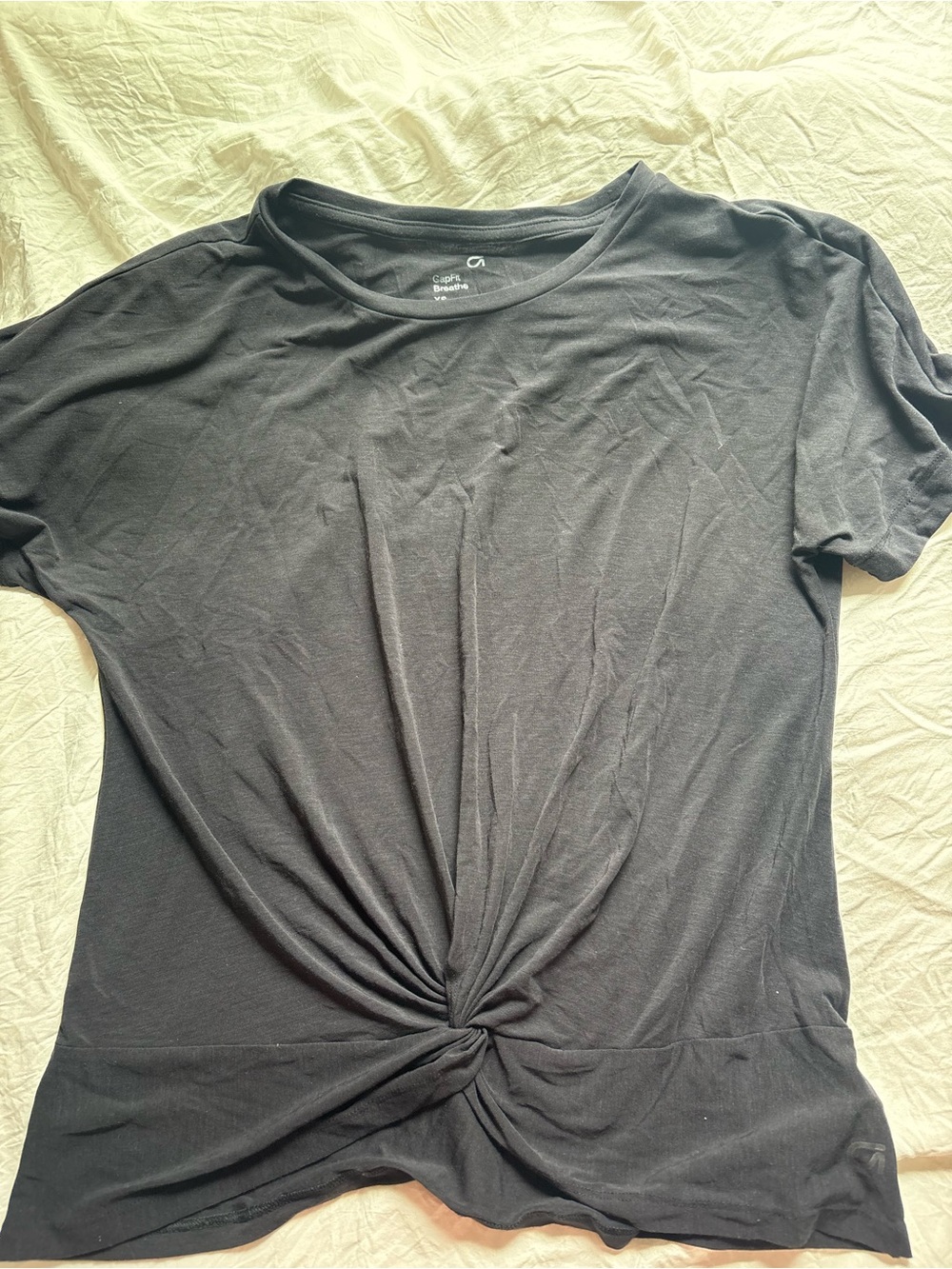 Women's Black Twist-Front Tee